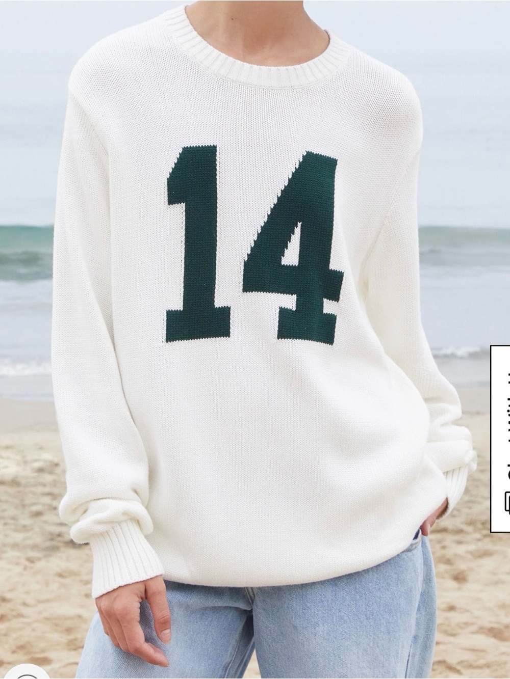John Galt White & Green Nico 14 Sweater